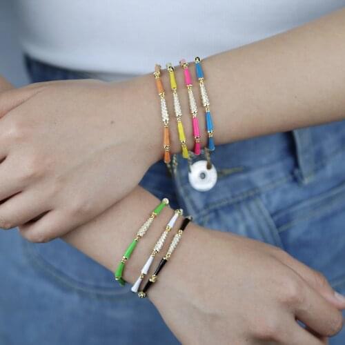 Summer Hot Selling Fashion Jewelry 7 Neon Enamel Colorful Women Bracelet Gold Color Trendy Female Jewelry