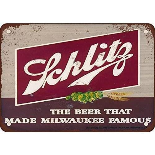 Metal Signs 1947 Schlitz Beer Vintage Look Reproduction Metal Tin Sign, 12" L X 18" W