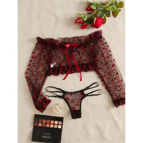 Fashion Hot Sexy Womens Underwear Short Top Suit Hollow Briefs Lace Thong