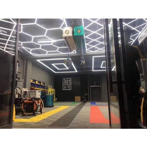 Customize Hexagon Ceiling Designed Led Workshop Light for Car Painting Auto Detailing