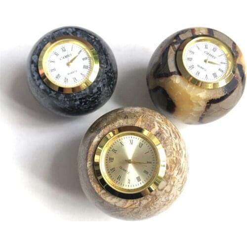 Natural Crystal Ball Turtle Rock With Clock Gift Decoration Interior Decoration Beautiful Cute Gifts Accessories