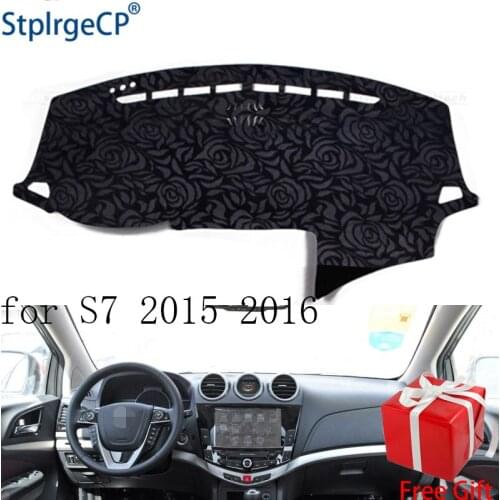 Latest Rose Pattern Non-slip Car Dashboard Cover Dash Mat Pad DashMat ANti-UV Car Sticker for BYD S7 2011-2017 Car Styling