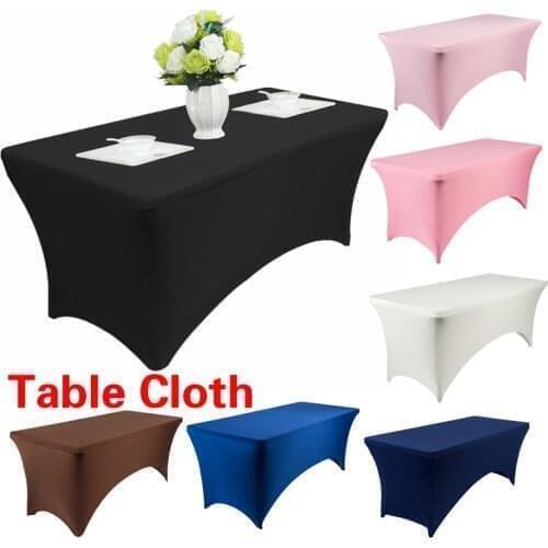 New Cocktail High Stretch Rectangle Spandex Tablecloth Wedding Birthday Buffet Hotel Table Cover Tablecloth Decoration Hot Sell
