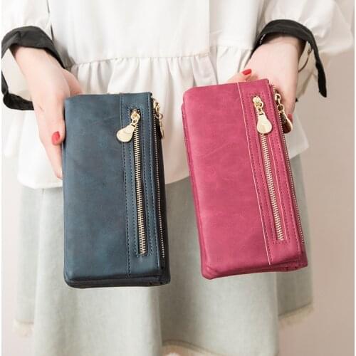 New Long Womens Wallet Female Purses Coin Purse Card Holder Wallets Female Pu Leather Clutch Money Bag Carteira Billetera Mujer