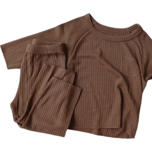 2-6Y Summer Baby Girls Pyjamas Sets Korean Kids Clothes Boys Striped Pajama Children Homewear Cotton Indoor Clothing Pyjama Suit