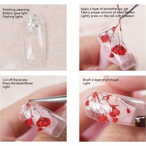 12Grid/Box Crystal Epoxy Filler Dry Flower Mixed Nail Stickers Decorations Resin Filling Material Craft Art Jewelry Making DIY A