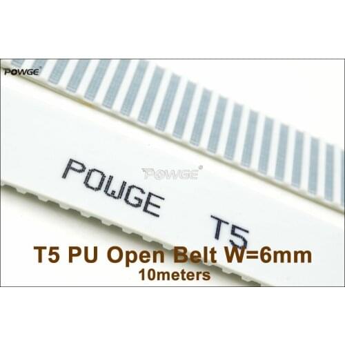 POWGE 10meters T5 Timing Belt T5-6 Width=6mm Pitch=5mm T5 6 PU With Steel Core Open Belt AT5 Belt Fit T5 Pulley High Quanlity