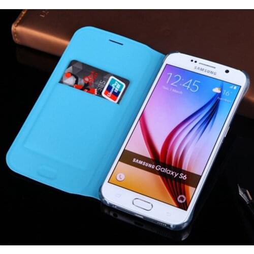 Luxury Leather Wallet Case Flip Cover With Card Holder Phone Sleeve Bag Protect Coque For Samsung Galaxy S6 G920 / S6 Edge G925