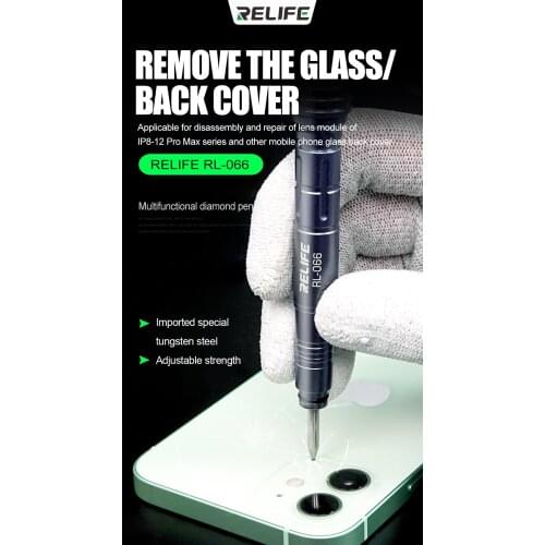 Relife RL-066 Broken Back Glass Pen Adjustable Strength For 12Pro max 11 Pro Xs XR The Cracked Back Glass Separating Repair tool