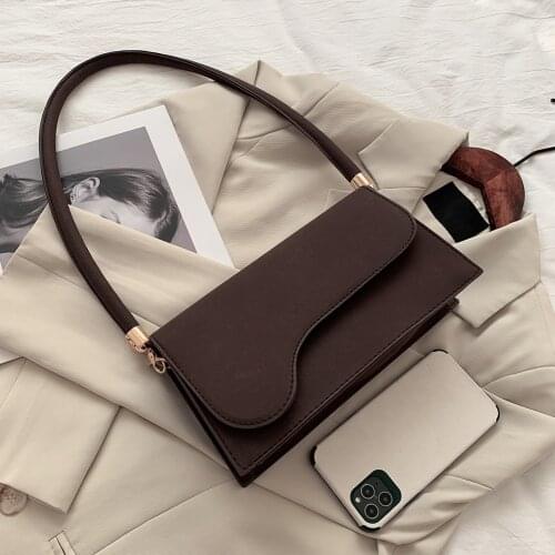 Retro Women Underarm Bag Matte PU Leather Pure Color Flap Clutch Totes Handbags Fashion Exquisite Shopping Bag For Women 2020
