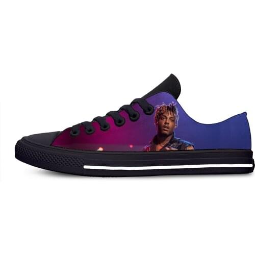Juice wrld Hip Hop Rapper Hot Cool Funny Fashion Casual Canvas Shoes Low Top Lightweight Breathable 3D Print Men women Sneakers