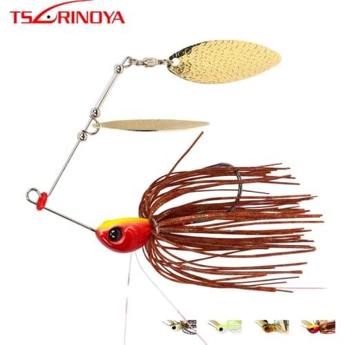 TSURINOYA Buzzbait Spinner Bait Metal Fishing Lure Head Weight 7g/10g Artificial Bait With Rotate sequins Metal Spoon