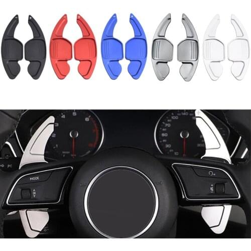 2Pcs Aluminum Car Steering Wheel Shift Paddle Shifter Gear Extention For Audi A3 A4 A4L A5 A6 A7 A8 Q3 Q5 Q7 TT S3 R8