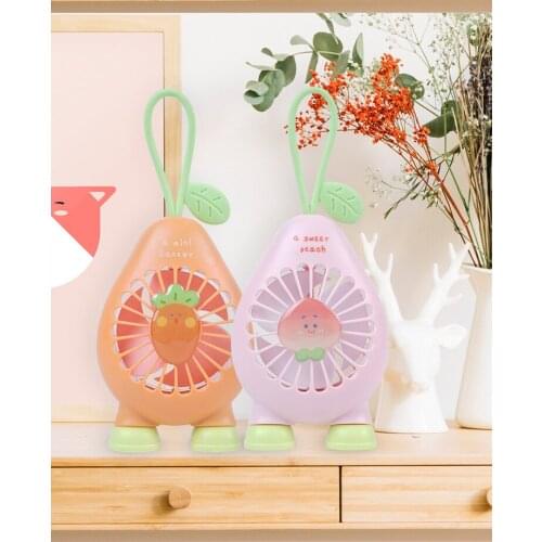 Out-going Mini Electric Fans Summer Cartoon Avocado USB Charging Fan Portable Mini Fruit Handheld