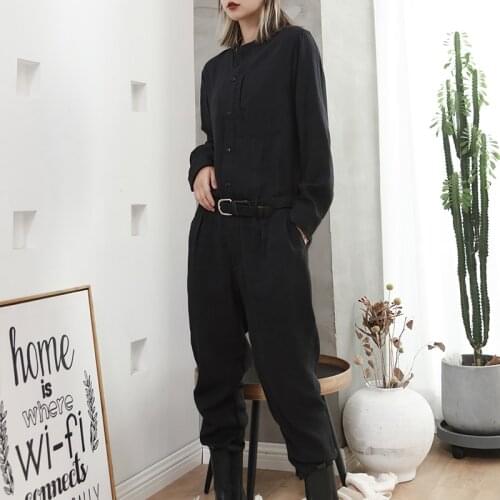 Spring and summer new Yamamoto Diablo large loose functional Jumpsuit belt shape retro versatile Japanese lady