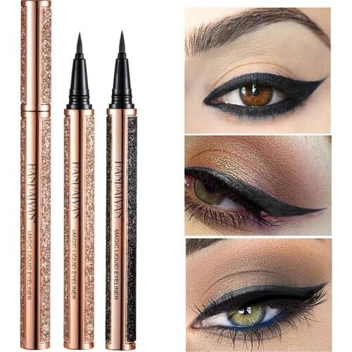 2-In-1 Liquid Eyeliner Waterproof Adhesive Eyeliner Quick-Drying Liner Pen Women Long-lasting Eyeliner Pen Make Up Eye Liner