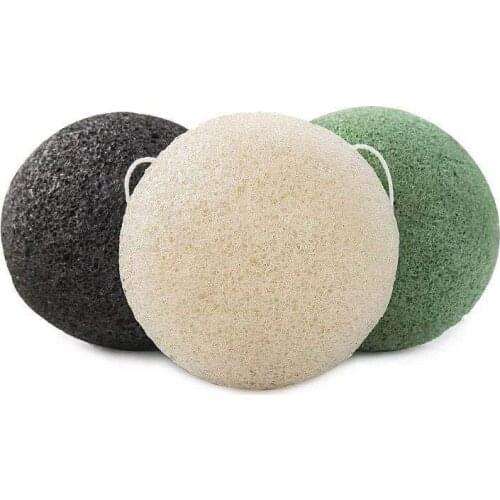 1PC Round Shap Konjac Sponge Face Cleaning Sponge Cosmetic Puff Natural Reusable Konjac Puff Facial Cleaner Skin Clean Tools