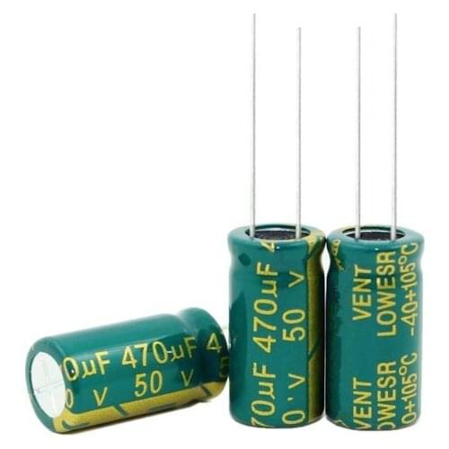 100pcs 470uF 50V 105Centigrade Radial Electrolytic Capacitor 10 x 20mm