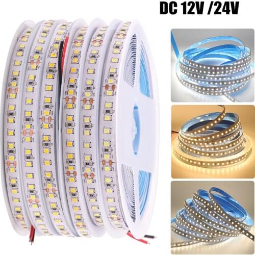 DC12V 24V 2835 LED Strip 240 120LEDs/m 3000K 4000K 6000K IP21 No Waterproof Flexible Ribbon Tape LED Light Lamp