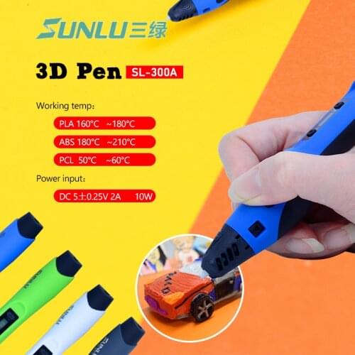 3D pen print SL-300A Intelligent 100M 20pcs ABS Low temperature 3D Pens filaments DIY Painting toys drawing gift