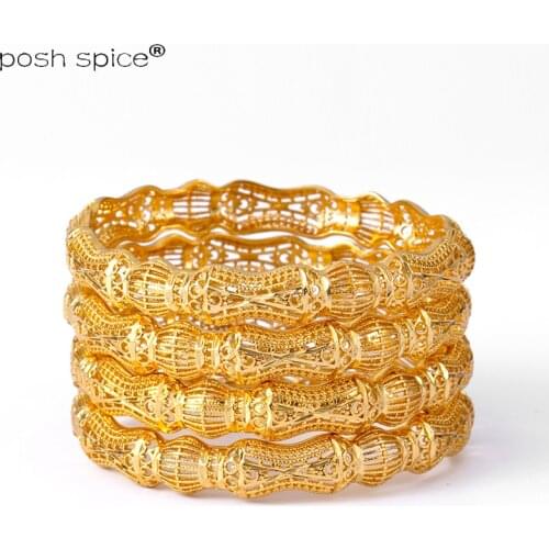 4pcs/lot Middle Eastern Arabic Dubai bangle bracelet for women Gold Color African jewelry fashion Wedding gifts
