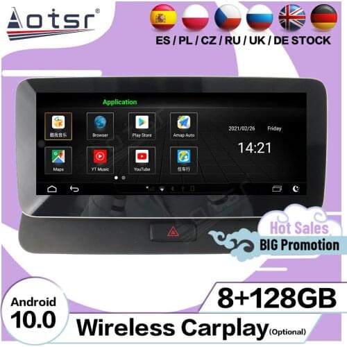 8+128GB Multimedia Android 10 Player For Audi Q5 2009 2010 2011 2012 2013 2014 2015 2016 GPS Navi Auto Car Radio Video Head Unit