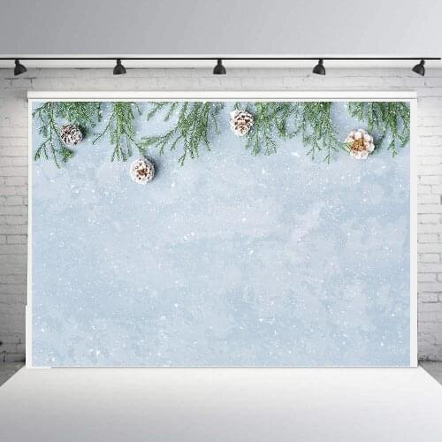 BEIPOTO Christmas backdrops for photography grey cement Wall Snow Pine ball Photo Background food pictures xmas drops B-193