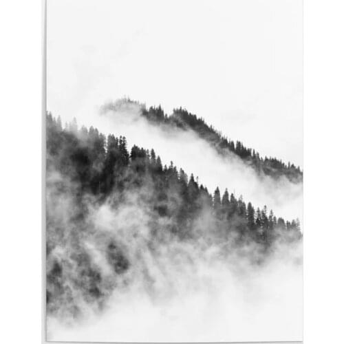 HD Printed Misty Forest Fog View Canvas Painting Wall Art Pictures Modern Home Decor Bedroom Modular Beautiful Landscape Poster