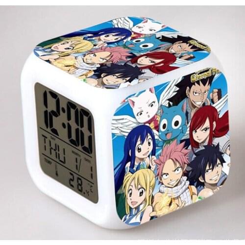 FAIRY TAIL Toys MAKO LED Colorful Touch Light with Clock Alarm Action Figure toys hobbies Boy s