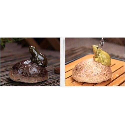 Hot sale interesting discoloration cartoon frog Chinese tea pets other animal shapes kungfu tea accessory