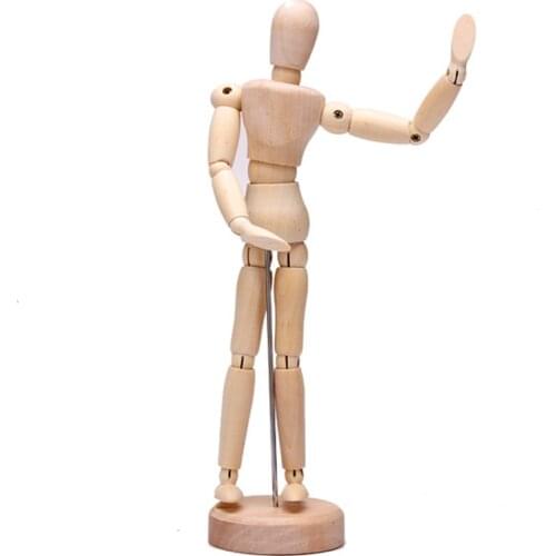 14CM 20CM New Wooden Jointed Doll Man Artist Figures Model Painting Sketch Cartoon Blockhead Jointed Model Puppet
