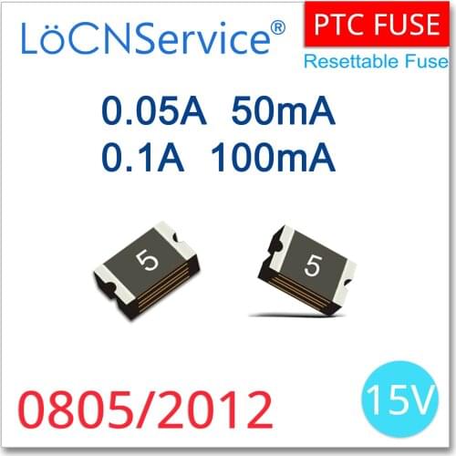 LoCNService 1000PCS 0805/2012 15V 0.05A 0.1A 50mA 100mA PTC Fuses Resettable Fuse SMD High Quality