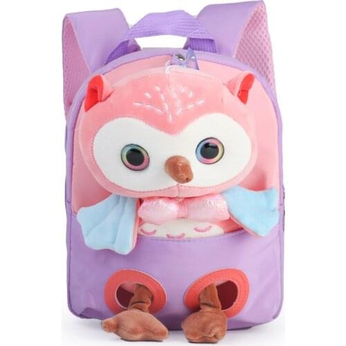 2021 Cartoon cute backpacks for children Lovely small kids bag Plush owl childrens backpack boy lightweight Backpack child girl