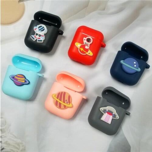 Cute Astronaut Case For Apple i9s/i10/i11/i12 wireless bluetooth headset soft silicone protective cover case i12 earphone cases