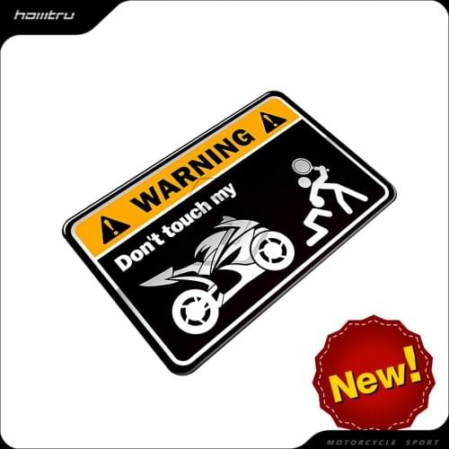 Warning Sticker Don't Touch My Moto Motorbike Tank Decal with Logo for Universal Motorcycle 3D Stickers
