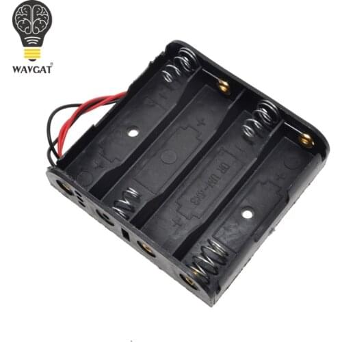 New Plastic Standard Size 4 AA Battery Case Holder Box For 4pcs Size AA Batteries With Wire Leads