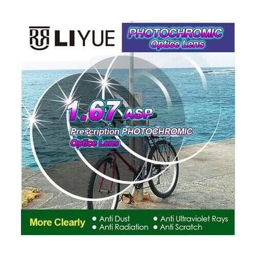 NEW Thinner HMC ASP 1.67 Photochromic lenses prescription Glasses Lens Myopia Presbyopia colored lenses for eyes lentes opticos