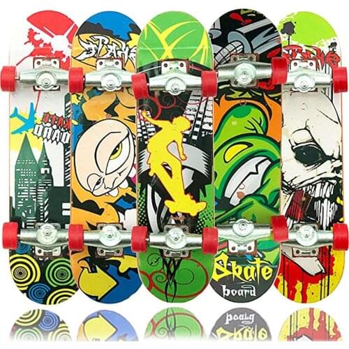 Wholesale Fingerboard Mini Finger Skateboard Plastic Finger Skate Scooter Throwbacks Original Boys Mini Skateboard Toy 1pcs