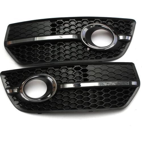 Pair Car Front Bumper Fog Light Cover Grill Chrome For Audi Q5 2009 2010 2011 2012