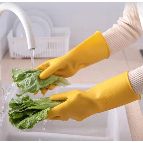 1Pairs Rubber Latex Gloves S/M/L Clean Long Gloves Winter Work Safety Gloves Woman Clean Tool Waterproof Dishwashing Household