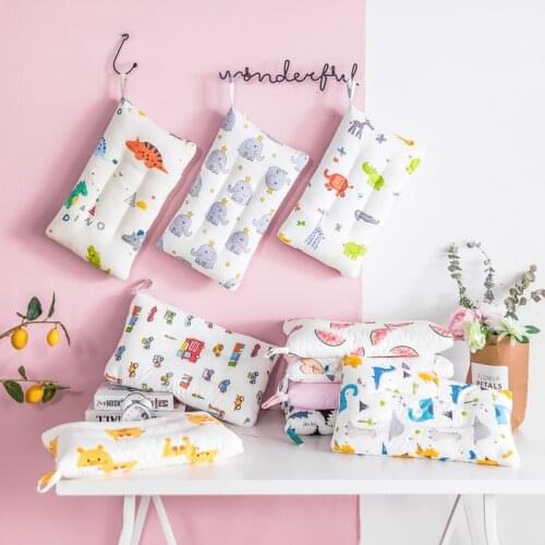 Baby Pillow Neck Pillow Toddler Soft Cotton Pillows Kids Striped Cute Calf Cartoon Character Cushion Baby Care Products 0-6years