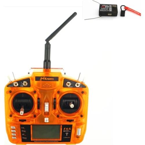 I6S Full Range 2.4GHz 6CH DSM-2 Transmitter W/ Large LCD display W/ MK610 RX Receiver compatible DX6i SPEKTRUM JR Radio