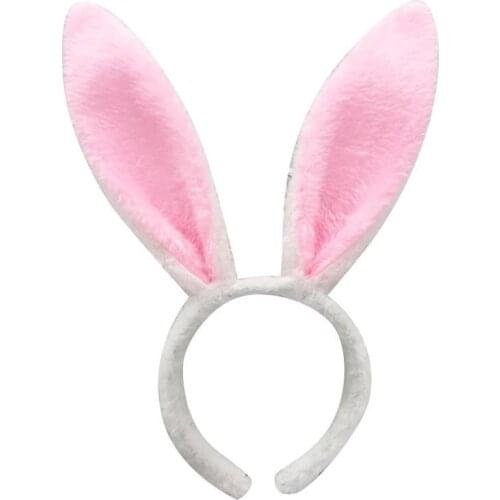1pcs Rabbit Ear Headband Easter Adult Children Cute Prop Plush Hairband Dress Costume Bunny Ear Hairband Party Home Decorations