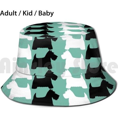 Scotties & Westies Sun Hat Foldable UV Protection Scottie Westie Terrier Black White Dogs Cute Scottish Dog Michelle