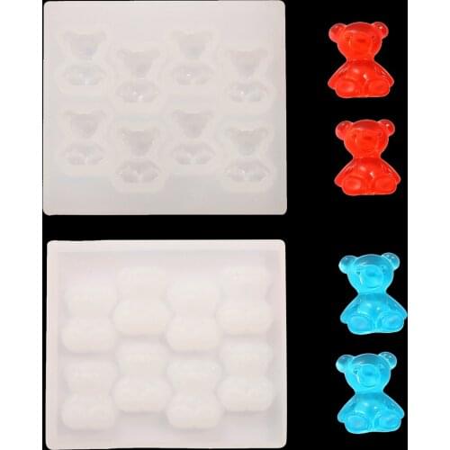 1Pc Cute Bear Sugar Silicone Mould Crystal Resin Epoxy Molds Jewelry Pendant Art DIY Craft Decorations Tools