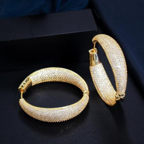 SINZRY hot gorgeous decorative costume jewelry AAA cubic zircon big shinning luxury exaggerated womens hoop earrings