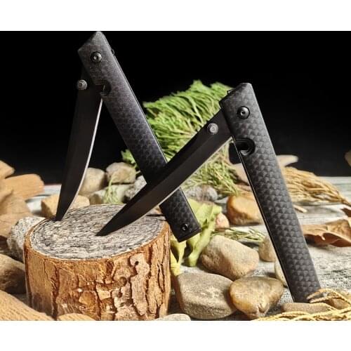 G10 Folding Knife, Sharp Portable EDC Pocket Knife, Outdoor Sports Camping Party Tool Fruit Knife Peeler Barbecue Kitchen Knife