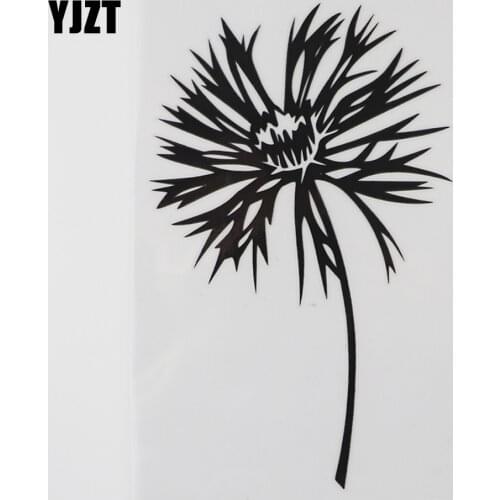 YJZT 11.5CM×17.4CM Simple Dandelion Lovely Flower Decal Vinyl Car Sticker Black/Silver 8A-1183