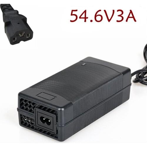 48V 54.6V 3A Lithium Ion Battery Charger for Electric Bicycle Lithium Battery Pack 3 Pin Female Plug IEC