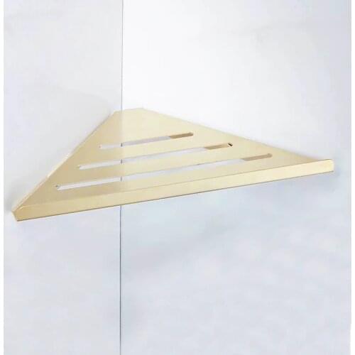 Bathroom Corner Shelf Brush Gold 304 Stainless Steel Shower Shampoo Soap Holder Bathroom Accessory Storage Organizer Rack Holder